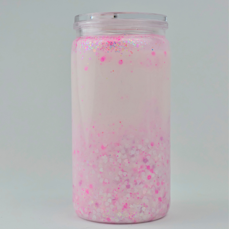 Milkshake Becher - Pink Glitter