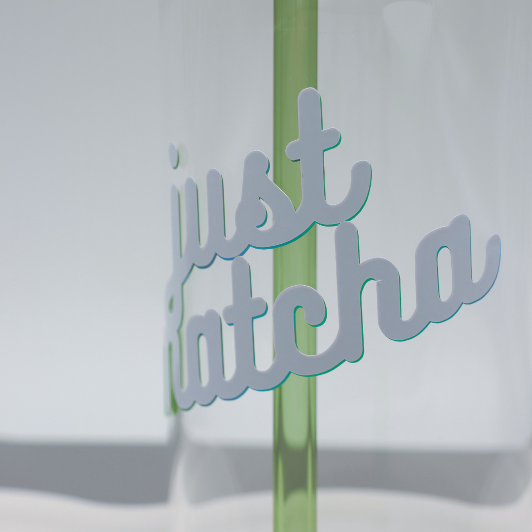 Just Matcha | Trinkglas 500 ml | Strohhalm + Deckel