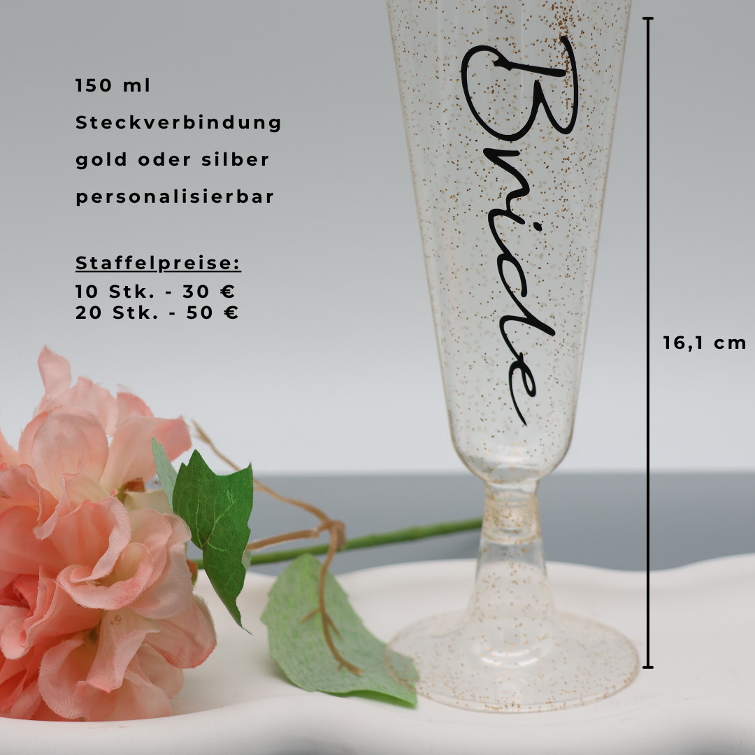 personalisierter Becher JGA | Plastikbecher | Sektglas | Brautjungfer | Name | Junggesellinnenabschied | Party | Bride | Becher | Hochzeit