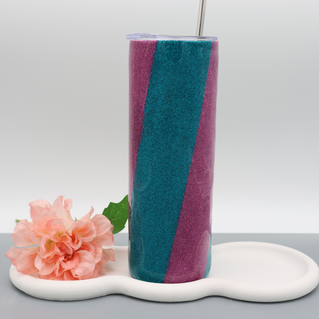 Glitzer Tumbler 2 Farbig | diverse Farben | Edelstahl Tumbler | Epoxidharz Thermobecher | personalisierbar