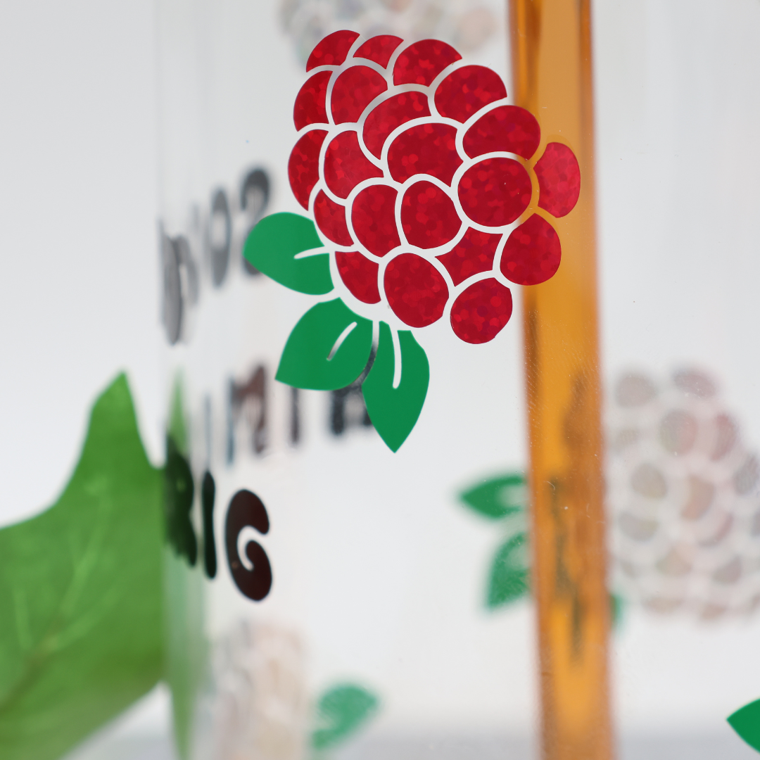 Himbeeren | Trinkglas 500 ml | Strohhalm + Deckel