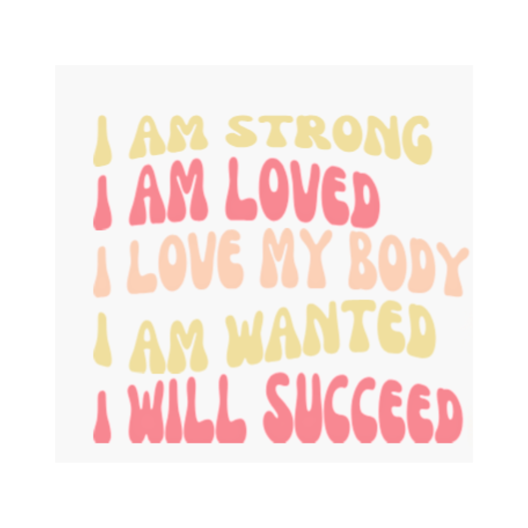 Affirmation | Trinkglas 500 ml | Strohhalm + Deckel
