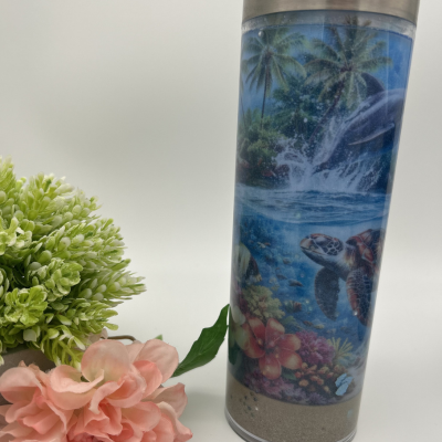 Meeres Glitter Subli Tumbler - 20oz Edelstahl Thermo-Becher mit Doppelwand