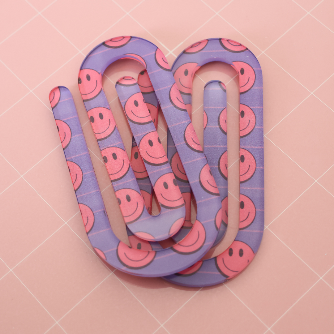 Purple Smiley JUMBO Büroklammer | Jumbo Paperclip