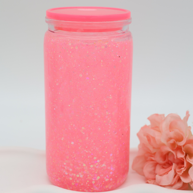 Glitzer-Becher - Pink Panda Light - Glow in the Dark