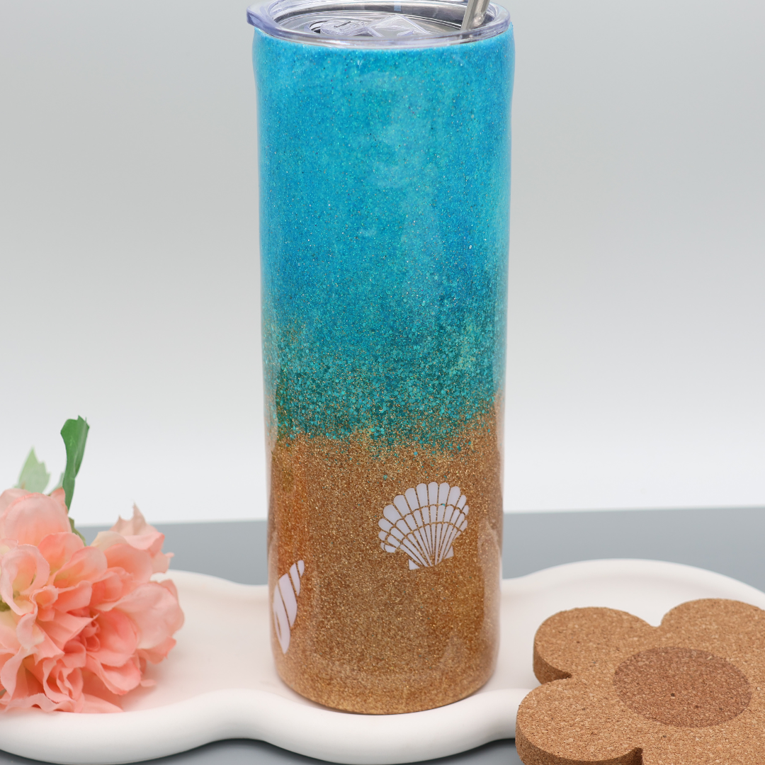 Life is a Beach Tumbler | Edelstahl Tumbler | Epoxidharz Thermobecher