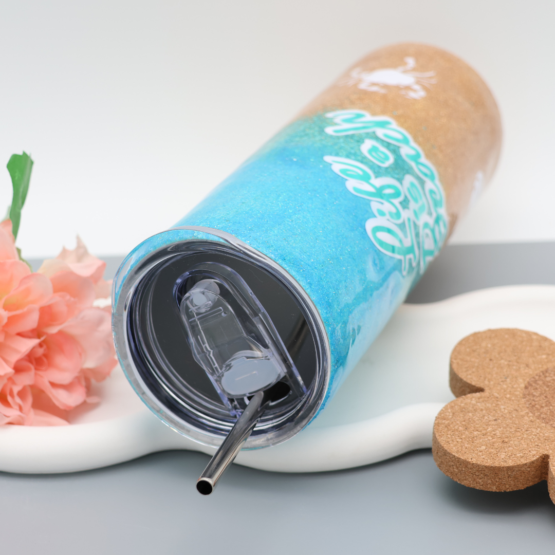 Life is a Beach Tumbler | Edelstahl Tumbler | Epoxidharz Thermobecher