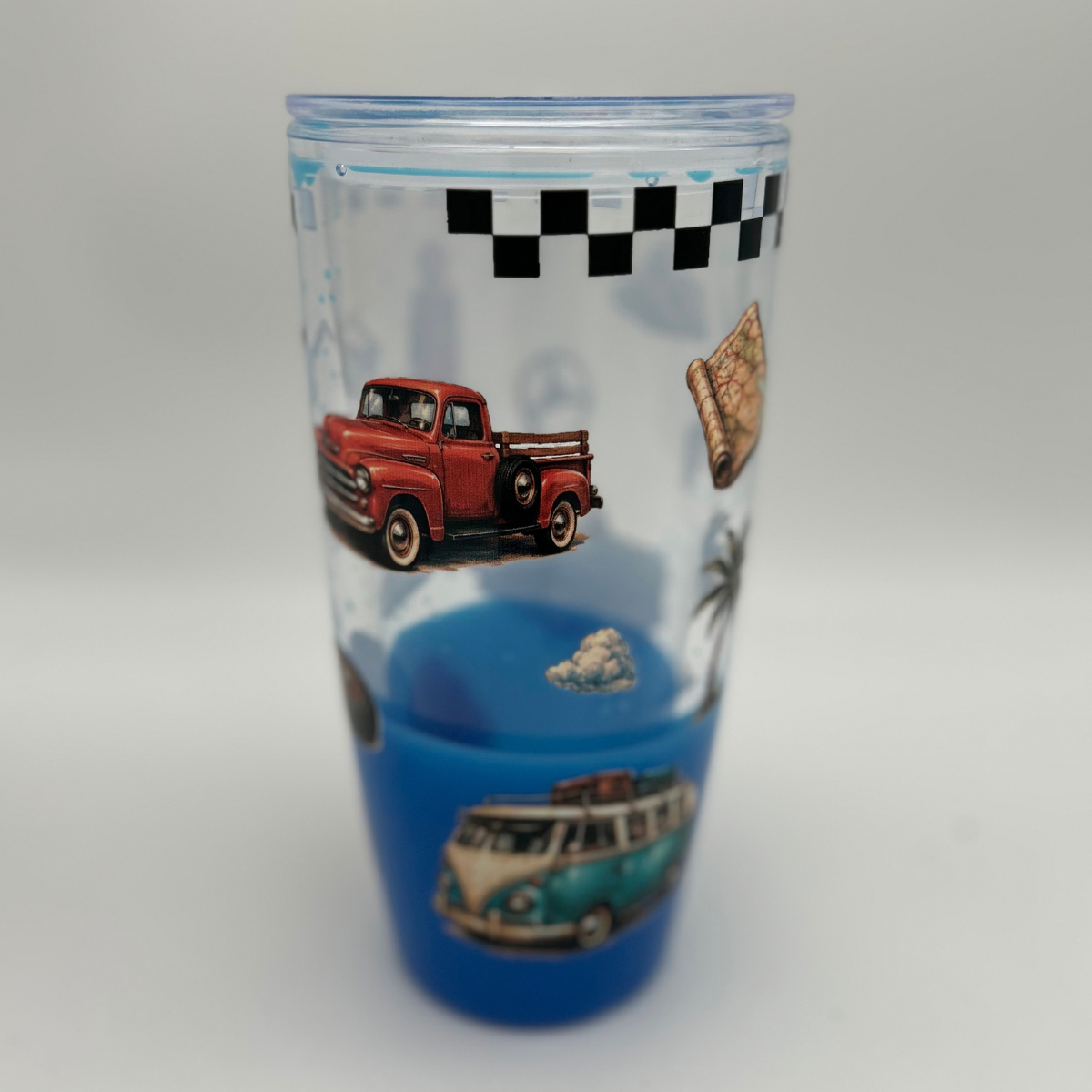 Spiritueller Cars Becher 800ml | Lava Becher mit Deckel und Strohhalm