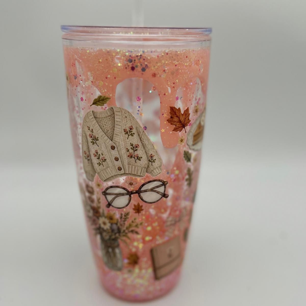Girlie Herbst Vibes Becher 800ml | Lava Becher mit Deckel und Strohhalm