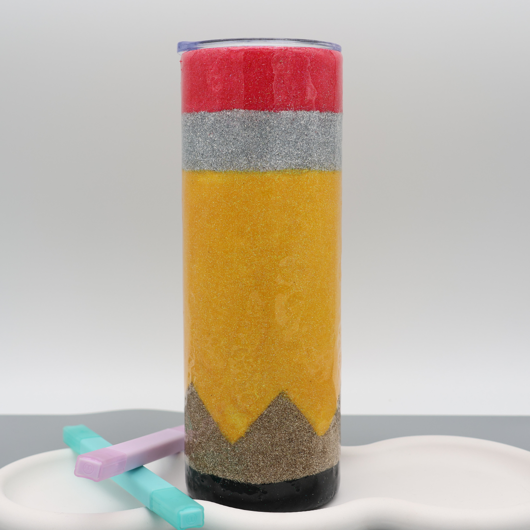 Stift Design für Lehrkräfte Tumbler | Edelstahl Tumbler | Epoxidharz Thermobecher