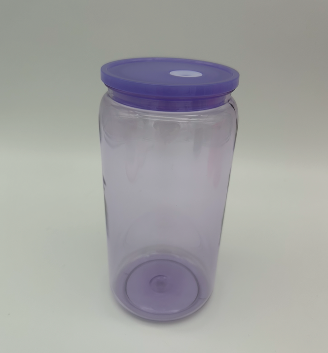 Trinkbecher mit Deckel und Strohhalm - blanko