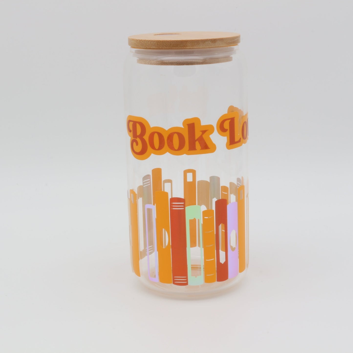 Book Lover | Trinkglas 500 ml | Strohhalm + Deckel