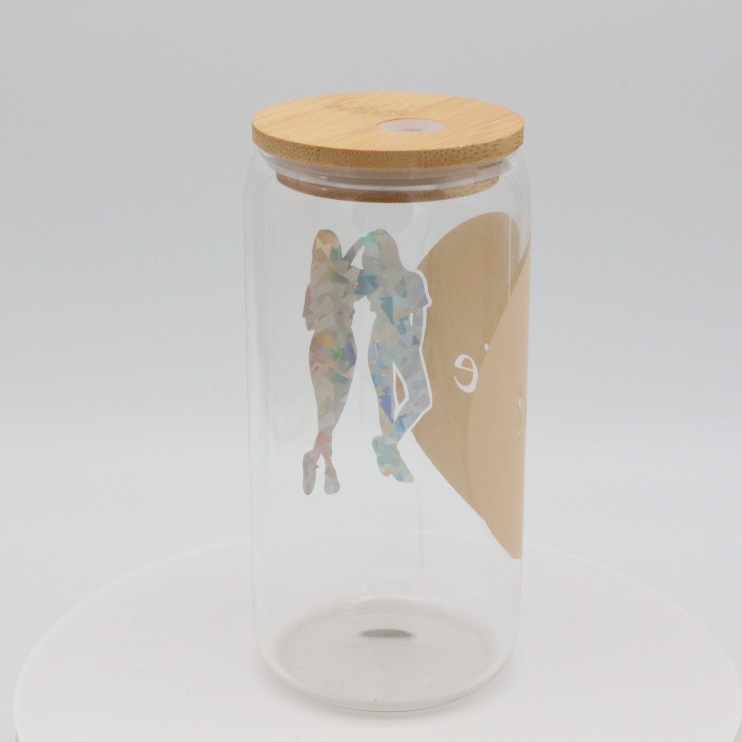 Glas mit Strohhalm und Deckel 500ml - Bestie