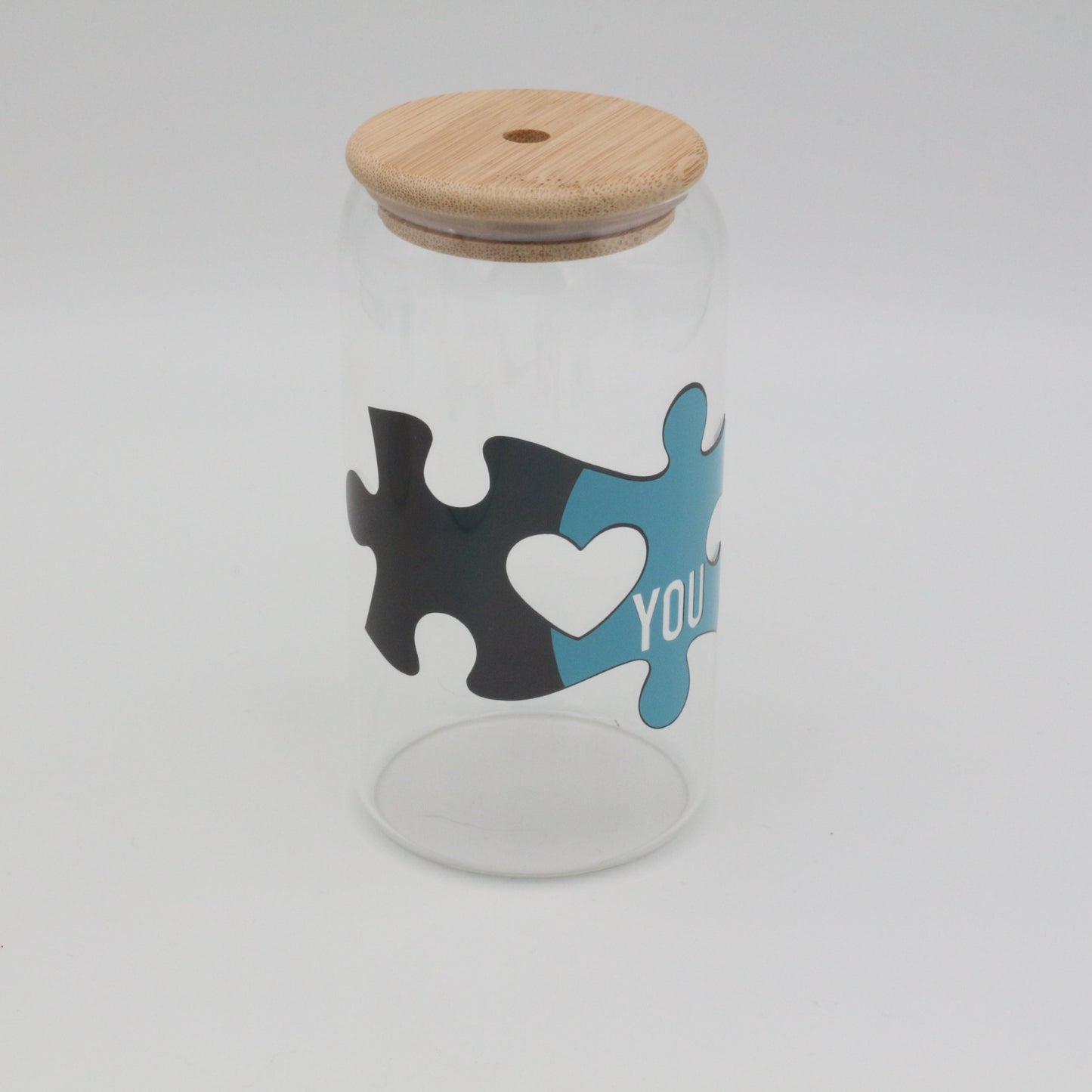 Set You & Me - 2 Gläser (je 460ml) mit Strohhalm und Deckel