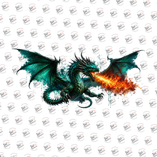 Feuerdrache in Smaragd