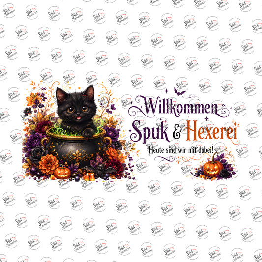 Willkommen Spuk und Hexerei als UV-DTF Sticker einzeln