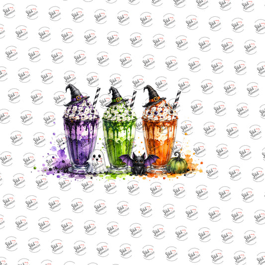 Hexenshakes mit Zauberhut als UV-DTF Sticker einzeln