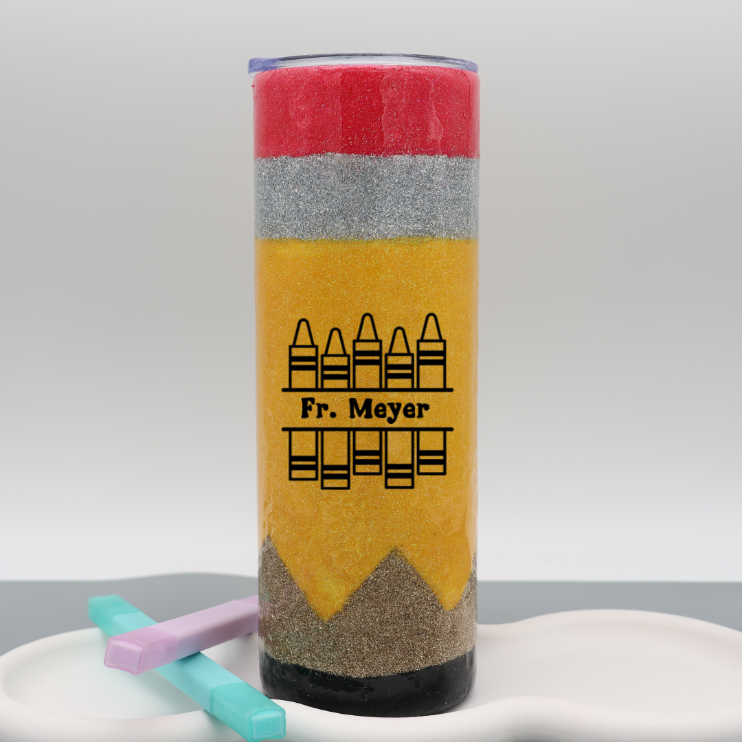 Stift Design für Lehrkräfte Tumbler | Edelstahl Tumbler | Epoxidharz Thermobecher