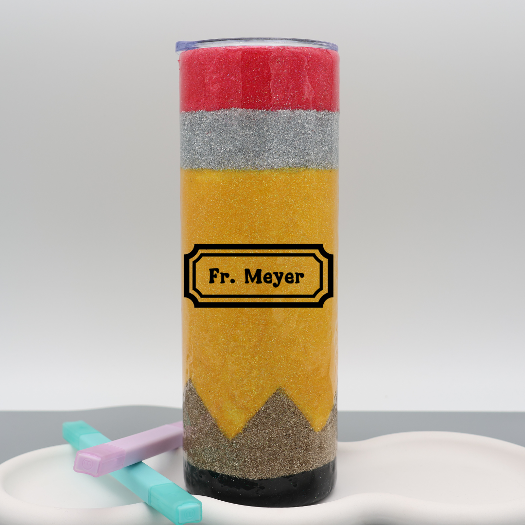 Stift Design für Lehrkräfte Tumbler | Edelstahl Tumbler | Epoxidharz Thermobecher