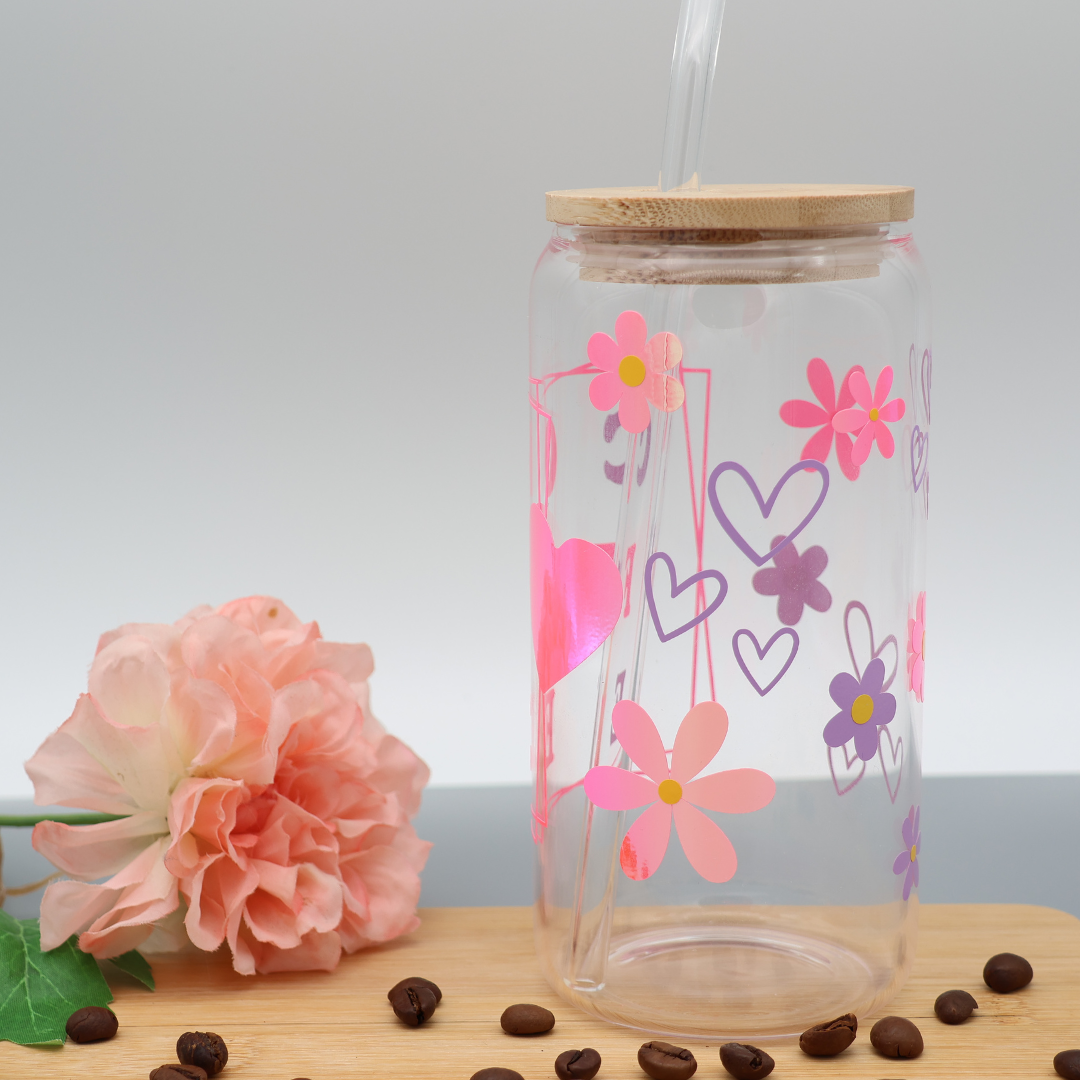 Glas mit Strohhalm - COFFEE