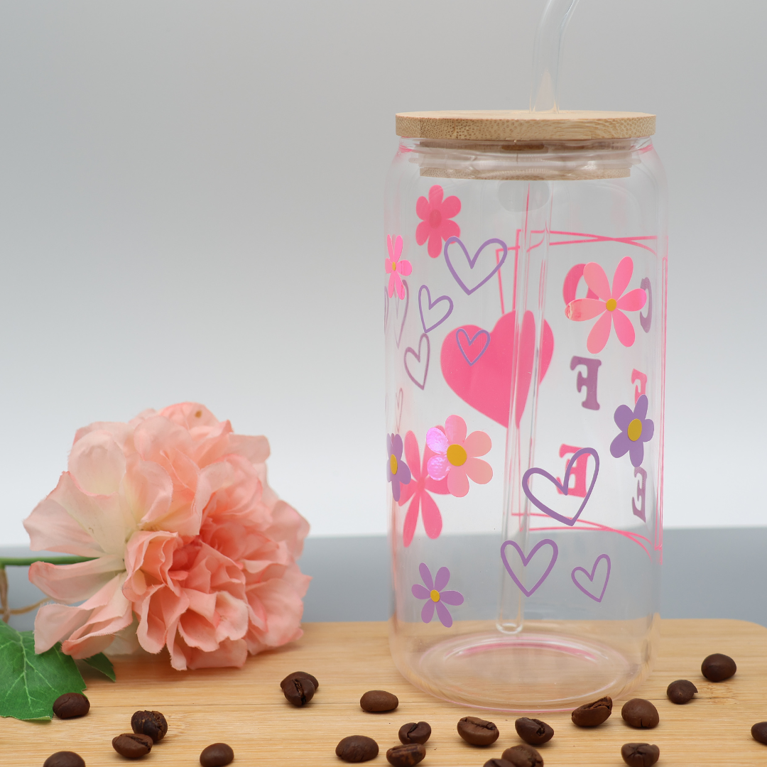 Glas mit Strohhalm - COFFEE