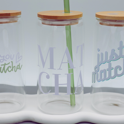I love you so Matcha | Trinkglas 500 ml | Strohhalm + Deckel