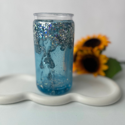 Waterfall Becher | 16OZ Becher Doppelwandig mit Deckel und Strohhalm