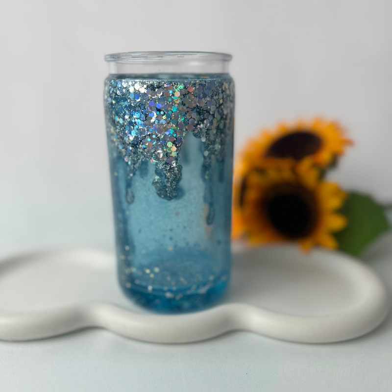 Waterfall Becher | 16OZ Becher Doppelwandig mit Deckel und Strohhalm