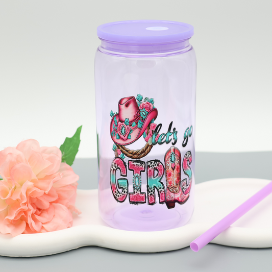 Plastikbecher mit Strohhalm - Let´s go Girls Trinkglas