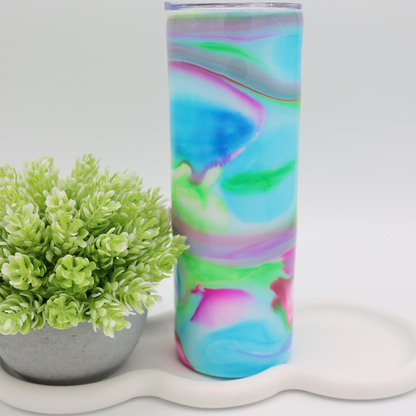 leuchtend bunter Tumbler | Edelstahl Tumbler | Epoxidharz Thermobecher