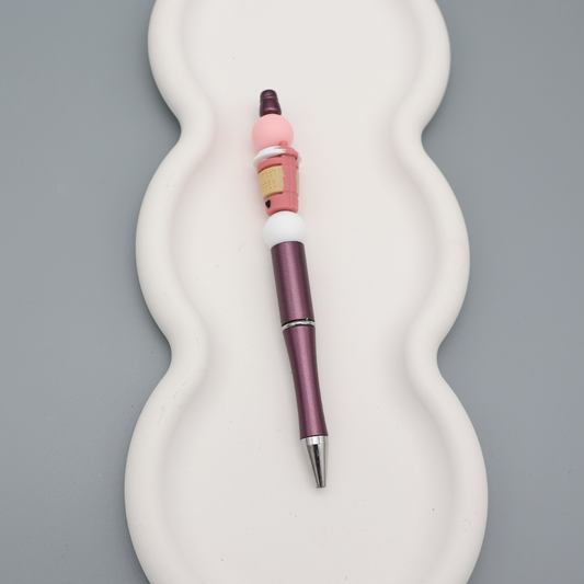 Kugelschreiber mit Silikon Perlen - Charm: Coffee