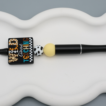 Kugelschreiber mit Silikon Perlen - Charm: WILD about teaching