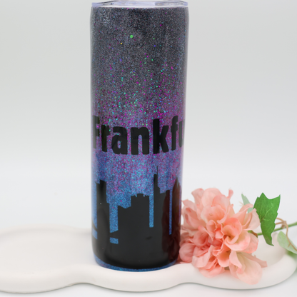 Night Sky City Tumbler FFM | Edelstahl Tumbler | Epoxidharz Thermobecher | personalisierbar