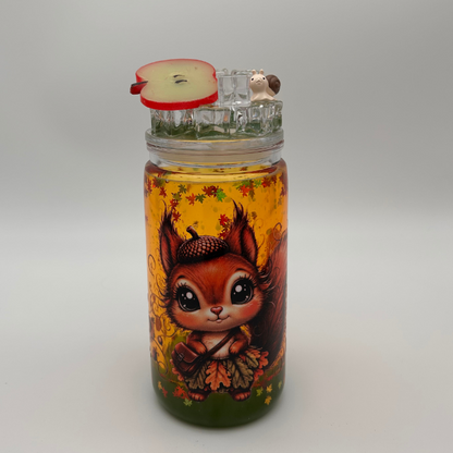 Eichhörnchen Becher 500ml | Lava Becher mit Deko-Deckel und Strohhalm