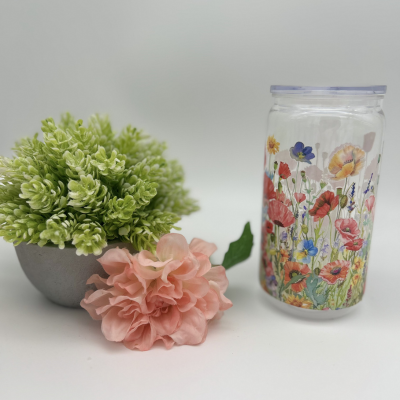 Oopsie - Blumen Becher | 16OZ Becher mit Deckel und Strohhalm