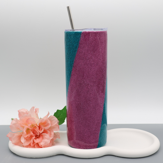 Glitzer Tumbler 2 Farbig | diverse Farben | Edelstahl Tumbler | Epoxidharz Thermobecher | personalisierbar