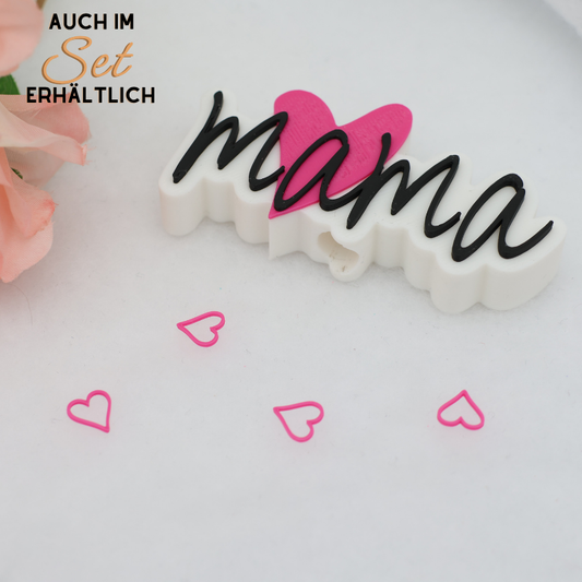 Mama Glitzerbecher Deko Set - 3D - PLA  (3 Topper/ 100 Stk Mini Elemente)