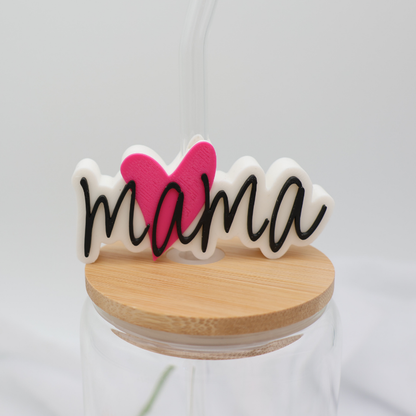 Mama 3D Topper | Dekoration für Strohhalme | PLA | 8,4 mm Lochdurchmesser | DIY Dekoration | wiederverwendbar