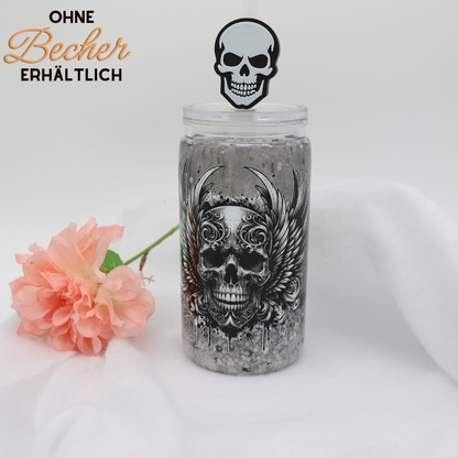 Totenkopf 3D Topper | Dekoration für Strohhalme | PLA | 8,4 mm Lochdurchmesser | DIY Dekoration | wiederverwendbar