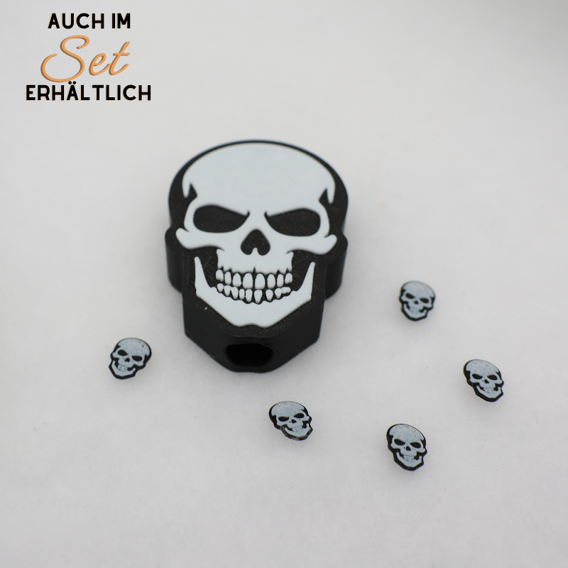 Totenkopf 3D Topper | Dekoration für Strohhalme | PLA | 8,4 mm Lochdurchmesser | DIY Dekoration | wiederverwendbar