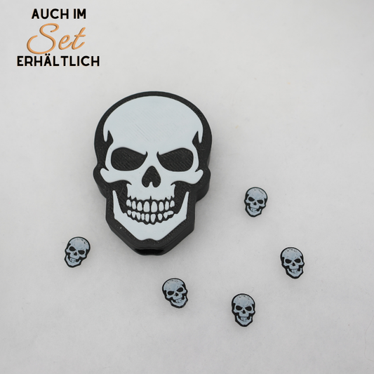 Totenkopf Glitzerbecher Deko Set - 3D - PLA  (3 Topper/ 100 Stk Mini Elemente)