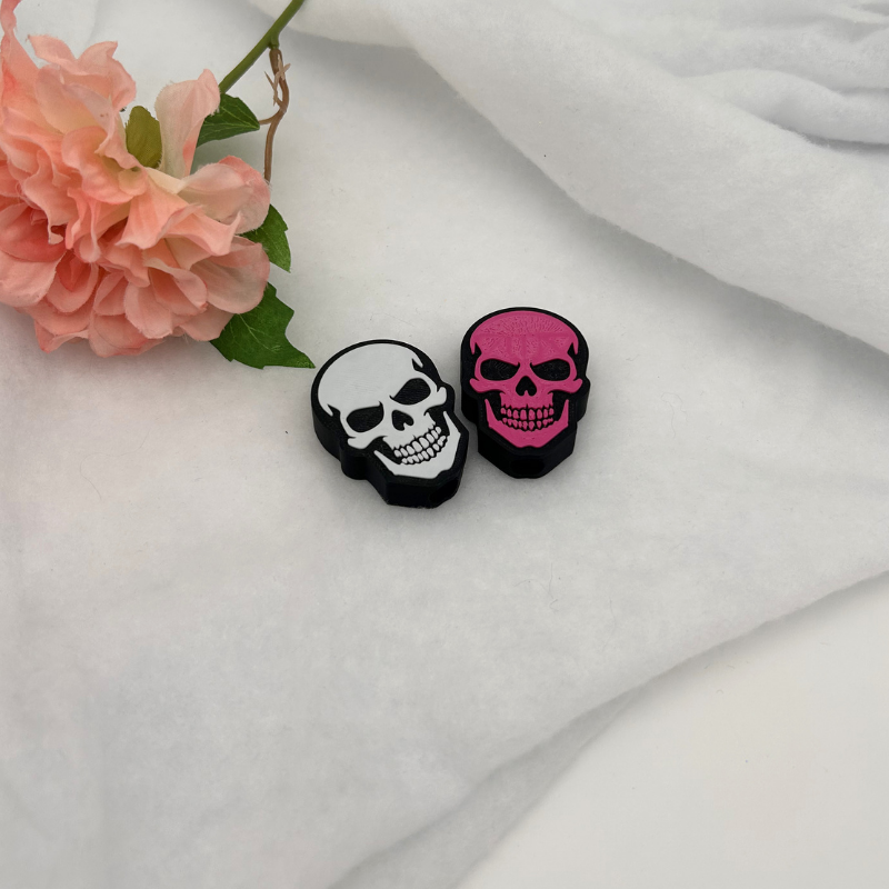 Totenkopf 3D Topper | Dekoration für Strohhalme | PLA | 8,4 mm Lochdurchmesser | DIY Dekoration | wiederverwendbar
