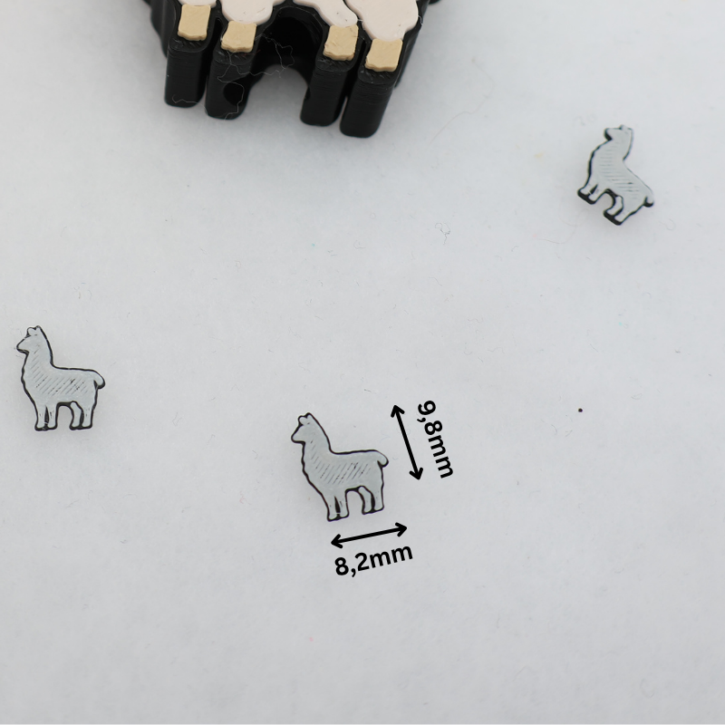 Lama Glitzerbecher Deko Set - 3D - PLA  (3 Topper/ 100 Stk Mini Elemente)