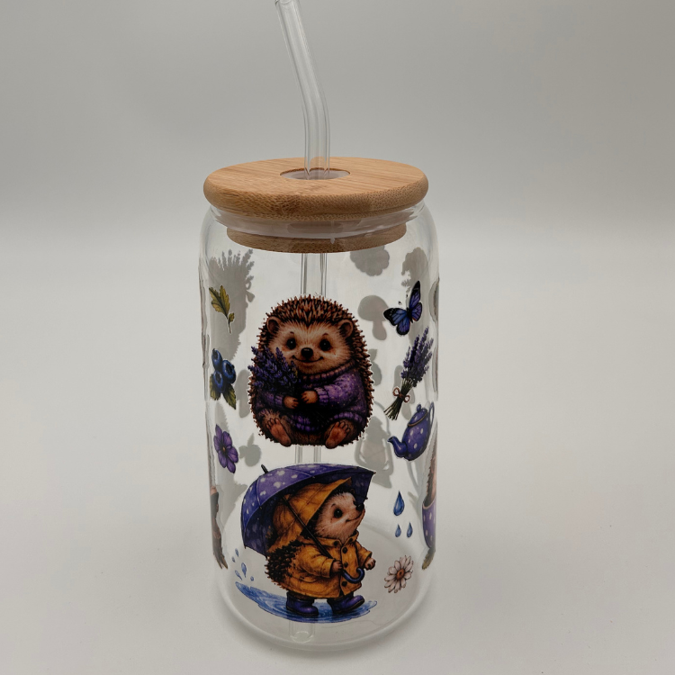 Igel Glas 500ml  |  Deckel und Strohhalm