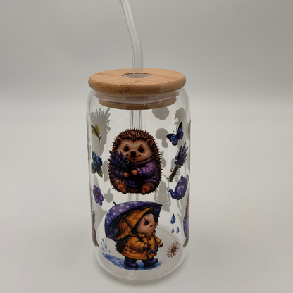 Igel Glas 500ml  |  Deckel und Strohhalm