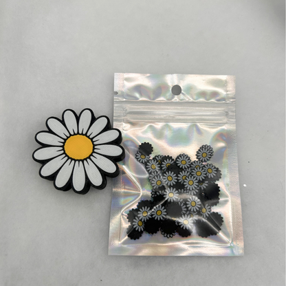 Kamille Blume Glitzerbecher Deko Set - 3D - PLA  (3 Topper/ 100 Stk Mini Elemente)