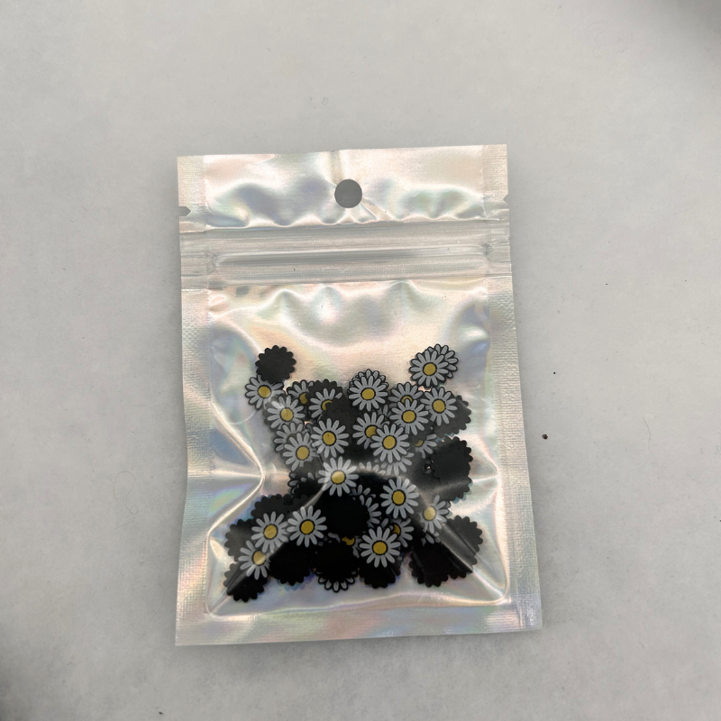 Kamille Blume Glitzerbecher Deko Set - 3D - PLA  (3 Topper/ 100 Stk Mini Elemente)