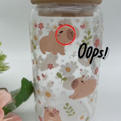Oopsie - Capybara Glas | 16OZ Glas mit Deckel und Strohhalm
