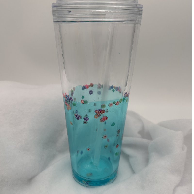 Lava Flower Cup | 700ml Becher Doppelwandig mit Deckel und Strohhalm