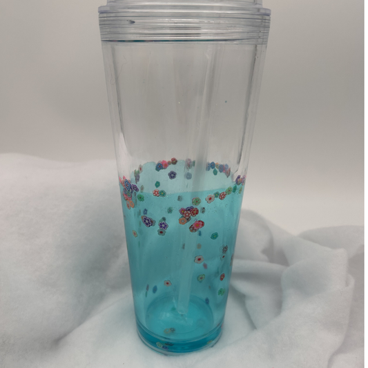 Lava Flower Cup | 700ml Becher Doppelwandig mit Deckel und Strohhalm